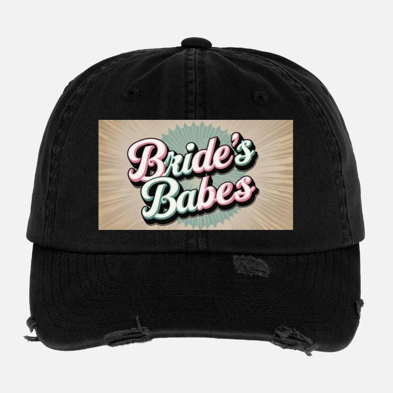 Bridesmaid Retro Lettering Flexfit Vintage Destroyed Cap