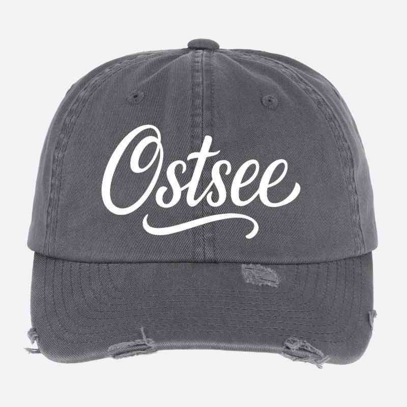 Contraste calligraphique de la mer Baltique Casquette vintage effet usé Flexfit