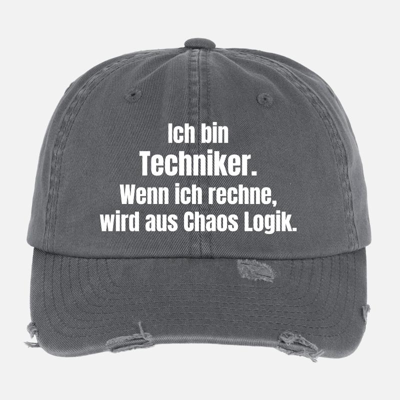 Techniker: Logik aus Chaos durch Rechnung Flexfit Vintage Destroyed Cap