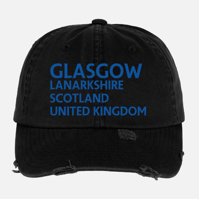 Glasgow – Scotland Textdesign Flexfit Vintage Destroyed Cap