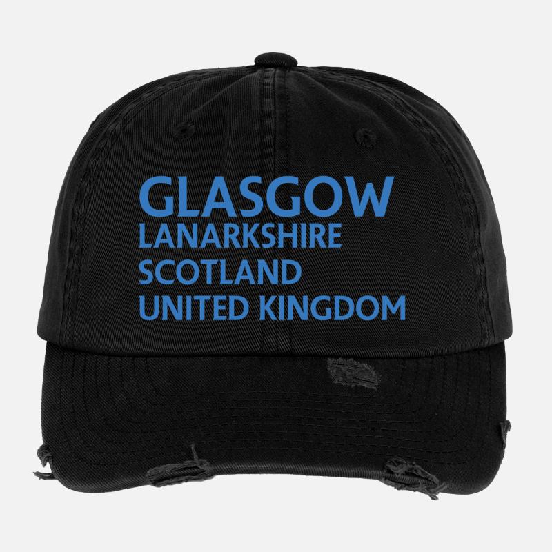 Glasgow – Scotland Textdesign Casquette vintage effet usé Flexfit