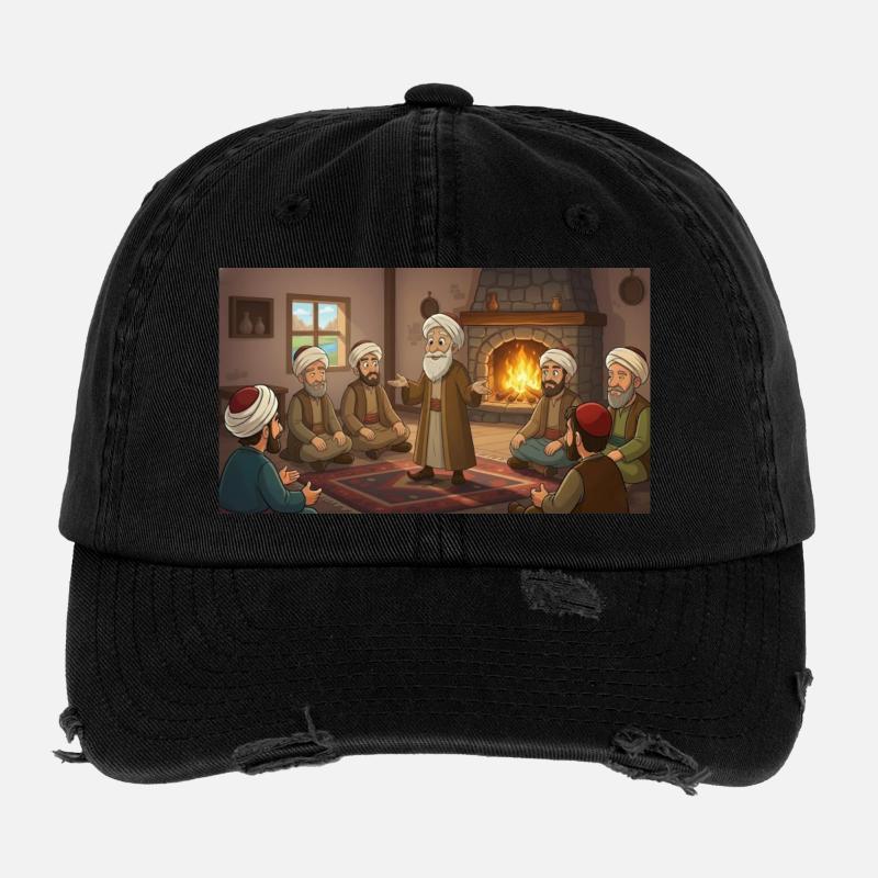 Wisdom by the fireplace: The wise narrator Flexfit Vintage Destroyed Cap