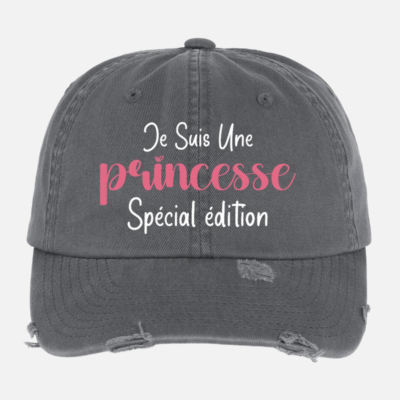 je suis une princesse spécial édition Casquette vintage effet usé Flexfit