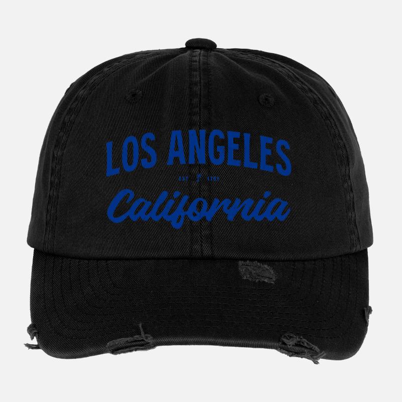 Los Angeles Kalifornien Retro Script Flexfit Vintage Destroyed Cap
