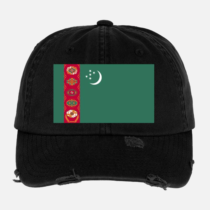 Drapeau du Turkménistan Casquette vintage effet usé Flexfit