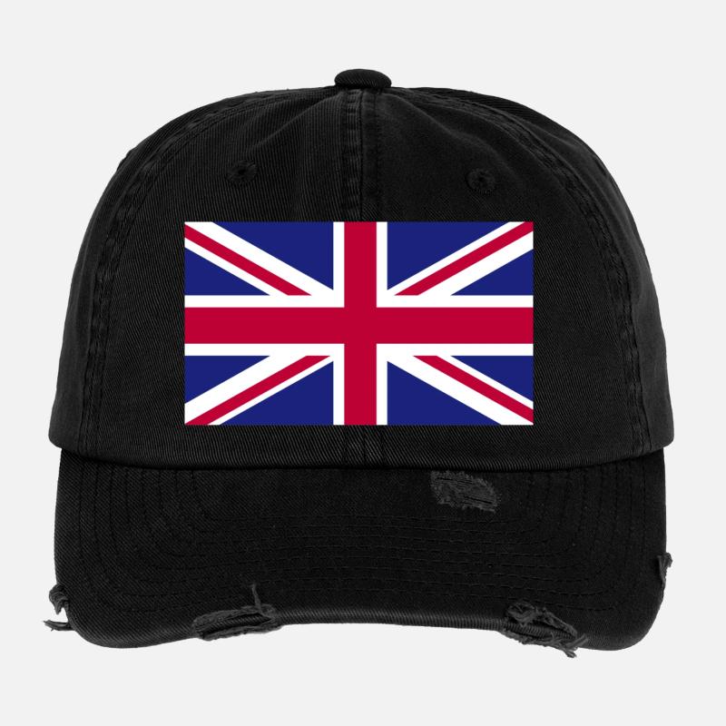 Great Britain National Flag Flexfit Vintage Destroyed Cap
