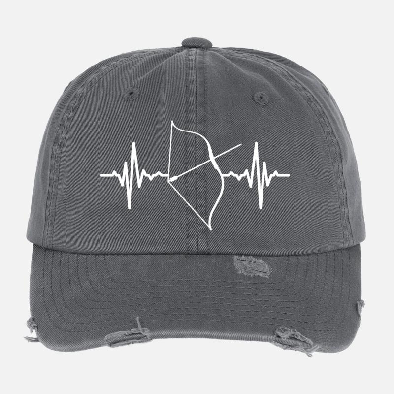 Kompositbogen Herzschlag Flexfit Vintage Destroyed Cap