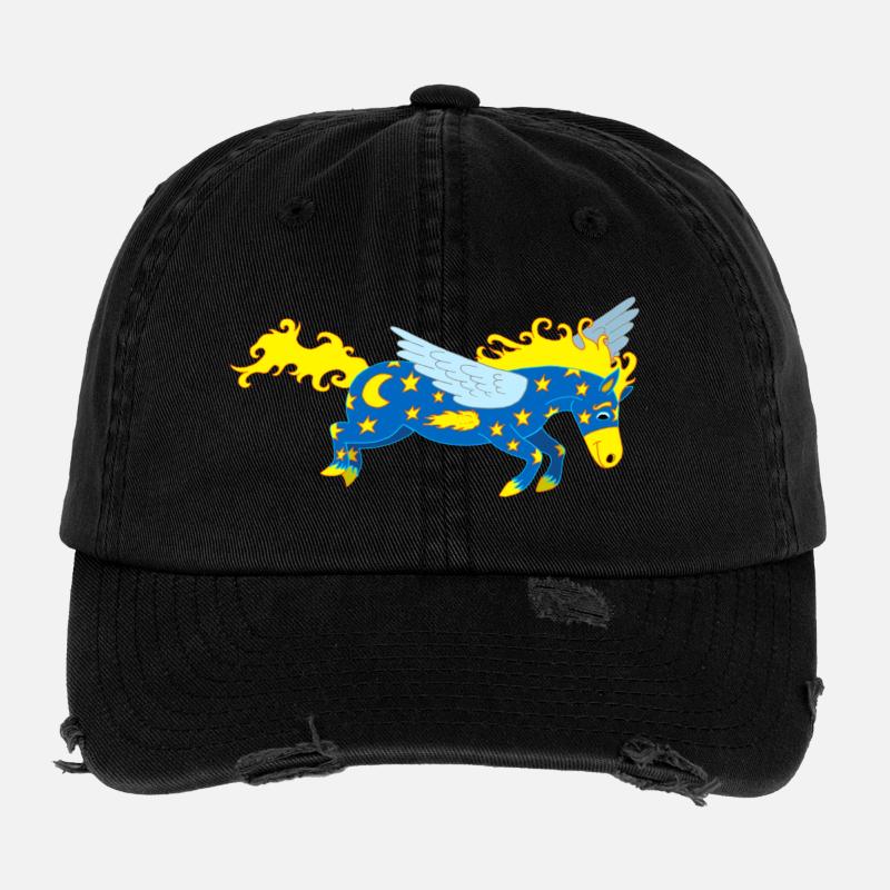 Cheval Pégase Casquette vintage effet usé Flexfit