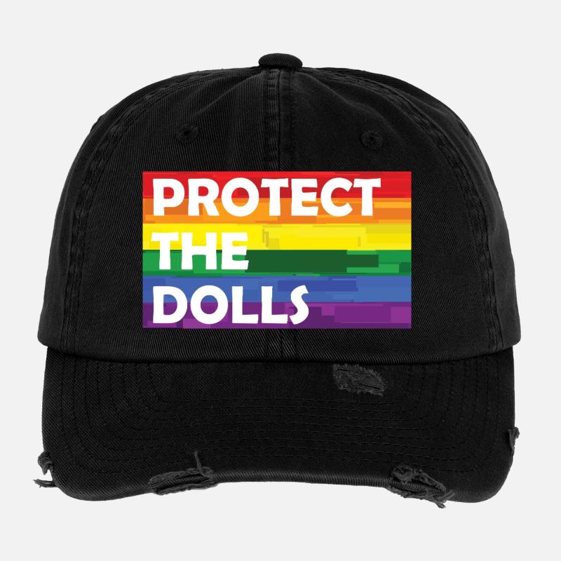 PROTECT THE DOLLS RAINBOW Flexfit Vintage Destroyed Cap