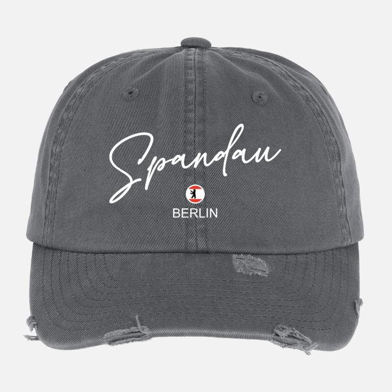 Spandau - Berlin Flagge - Berliner Bär Flexfit Vintage Destroyed Cap
