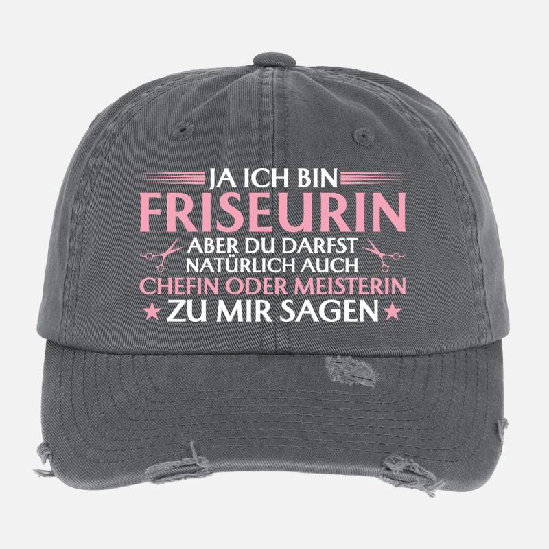 Friseurin Chefin oder Meisterin Flexfit Vintage Destroyed Cap