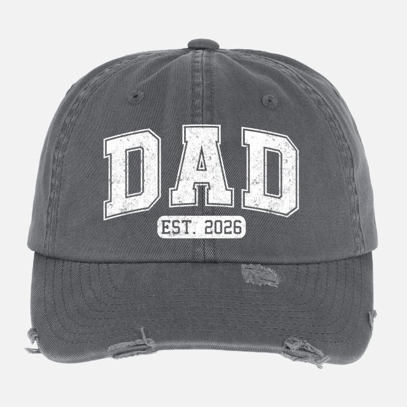 Dad 2026 Dad est 2026 Flexfit Vintage Destroyed Cap