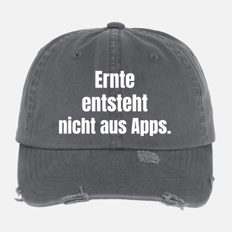 Ernte entsteht nicht aus Apps. Flexfit Vintage Destroyed Cap