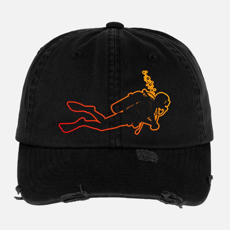 Lustiges tauchen Motiv Flexfit Vintage Destroyed Cap