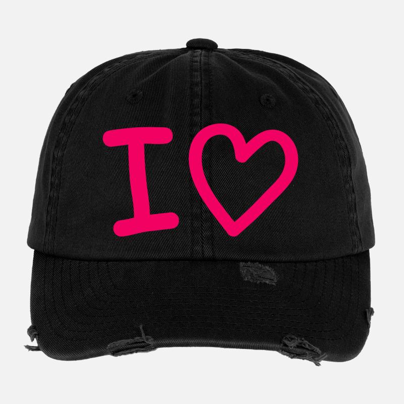 i_love- Flexfit Vintage Destroyed Cap