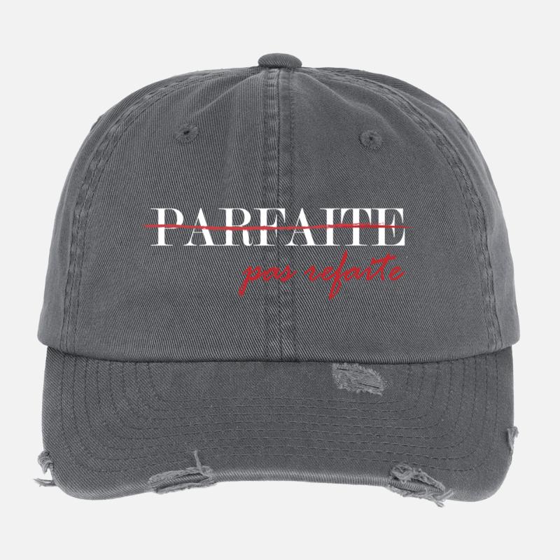 parfaite, pas refaite (blanc) Casquette vintage effet usé Flexfit