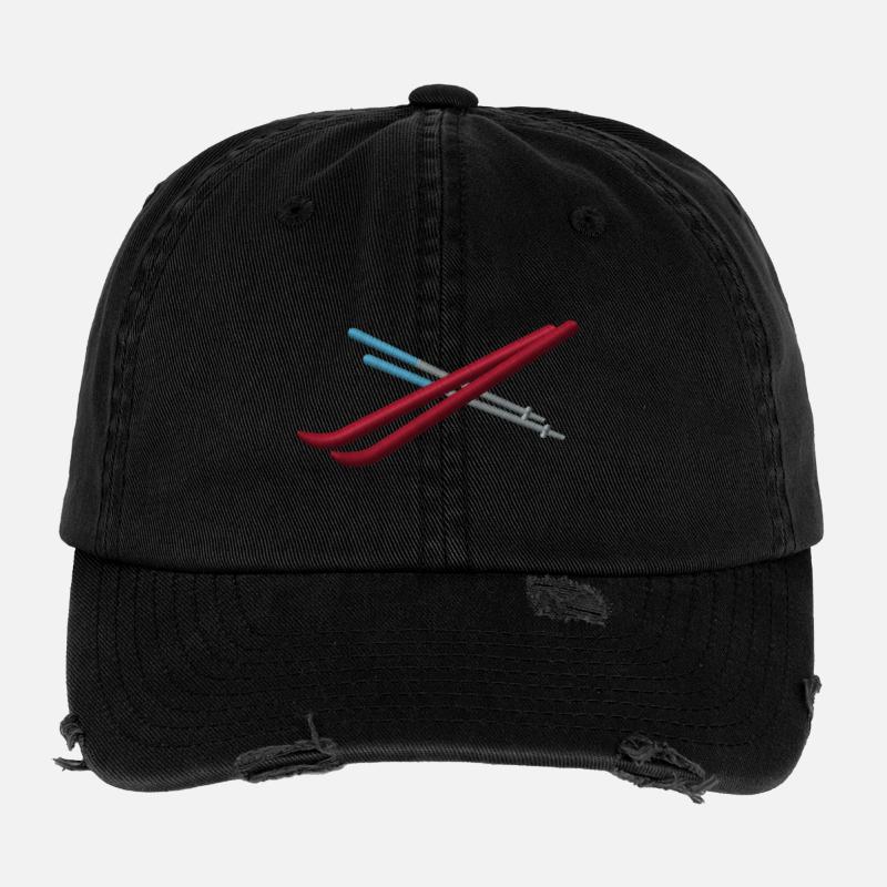 Skis brodés Casquette vintage effet usé Flexfit
