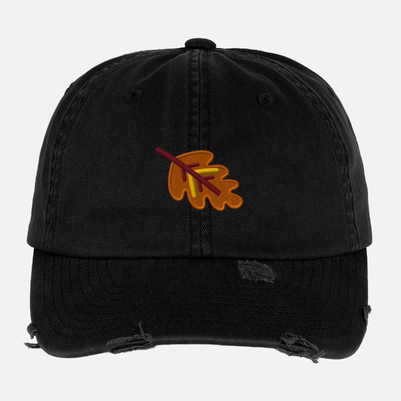 Feuille de chêne brodée Casquette vintage effet usé Flexfit