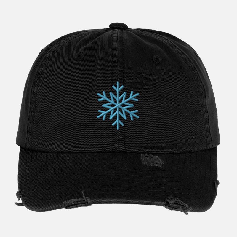 Snowflake embroidered Flexfit Vintage Destroyed Cap