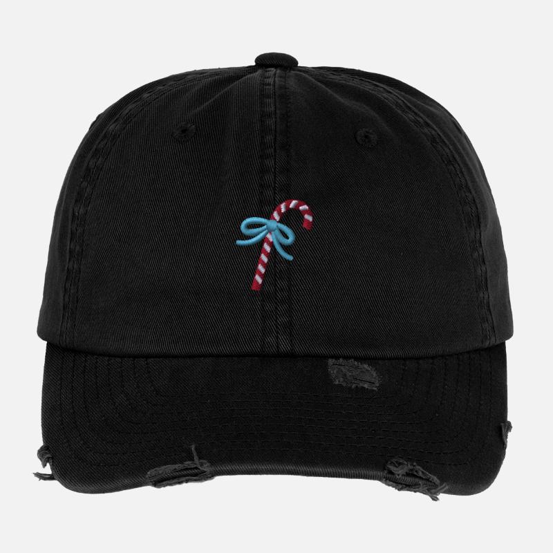 Christmas sweets embroidered - Flexfit Vintage Destroyed Cap - black