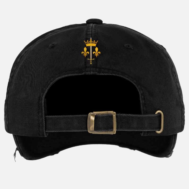 Jehanne D'Arc - Casquette vintage effet usé Flexfit - noir
