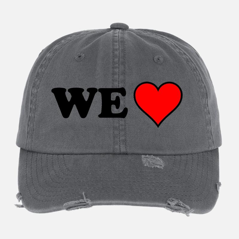 We Love (Cooper Black) Flexfit Vintage Destroyed Cap