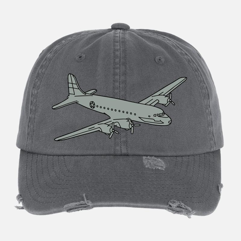 Flugzeug Rosinenbomber 2 Flexfit Vintage Destroyed Cap
