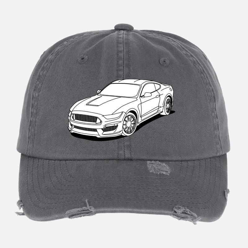 white Flexfit Vintage Destroyed Cap