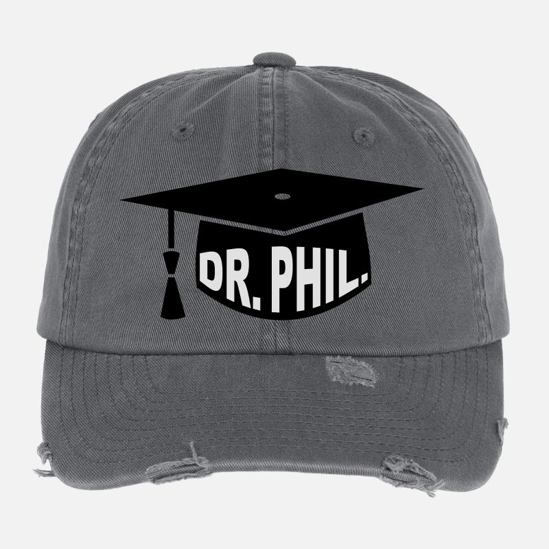 Doktor - Studium - Geschenk - Dr. phil. - Flexfit Vintage Destroyed Cap