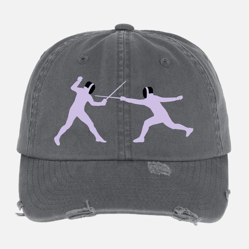 fechter_2c - Flexfit Vintage Destroyed Cap - Dunkelgrau