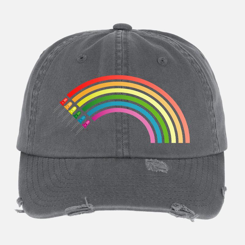 Regenbogen LED Flexfit Vintage Destroyed Cap