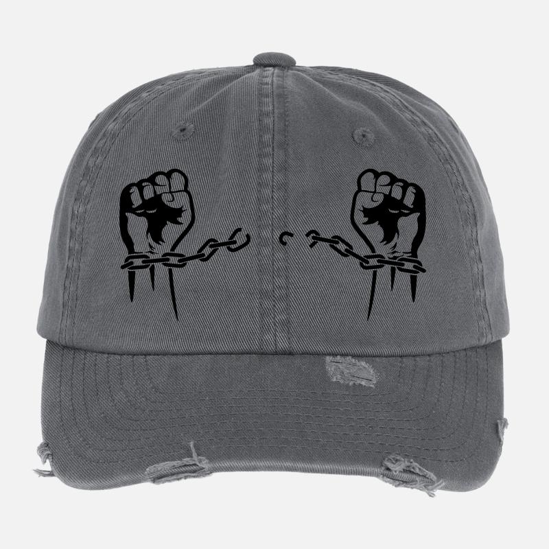 A prisoner is freed from his chains Flexfit Vintage Destroyed Cap