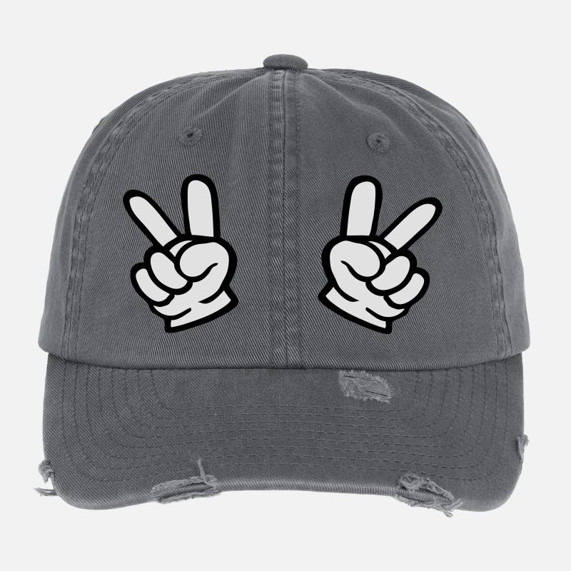 victory hand Flexfit Vintage Destroyed Cap