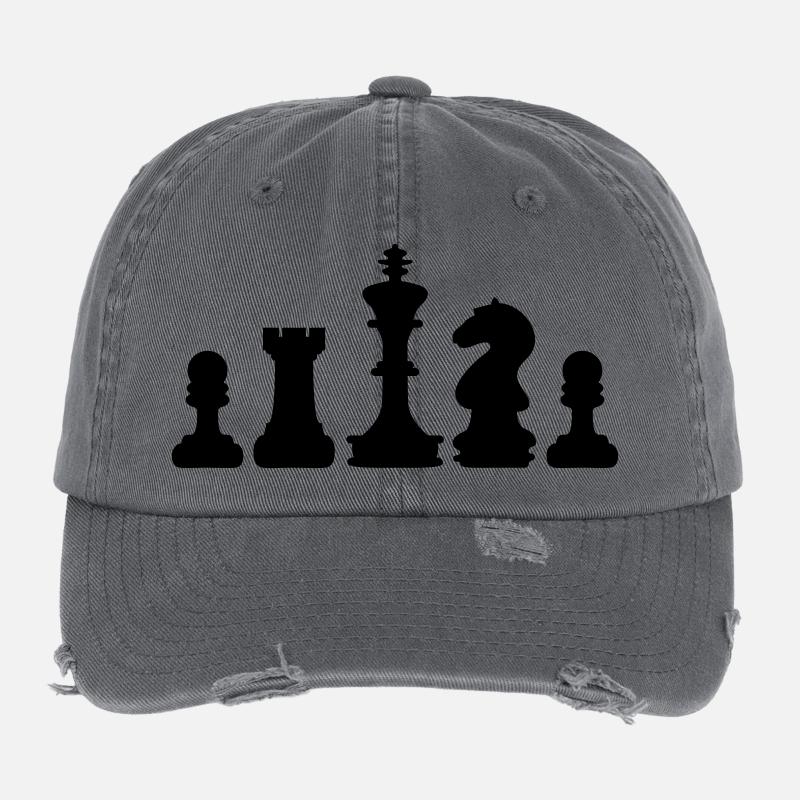 échecs Casquette vintage effet usé Flexfit