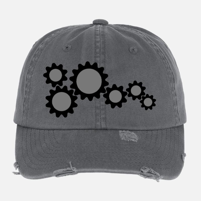 Zahnrader, Getriebe Flexfit Vintage Destroyed Cap