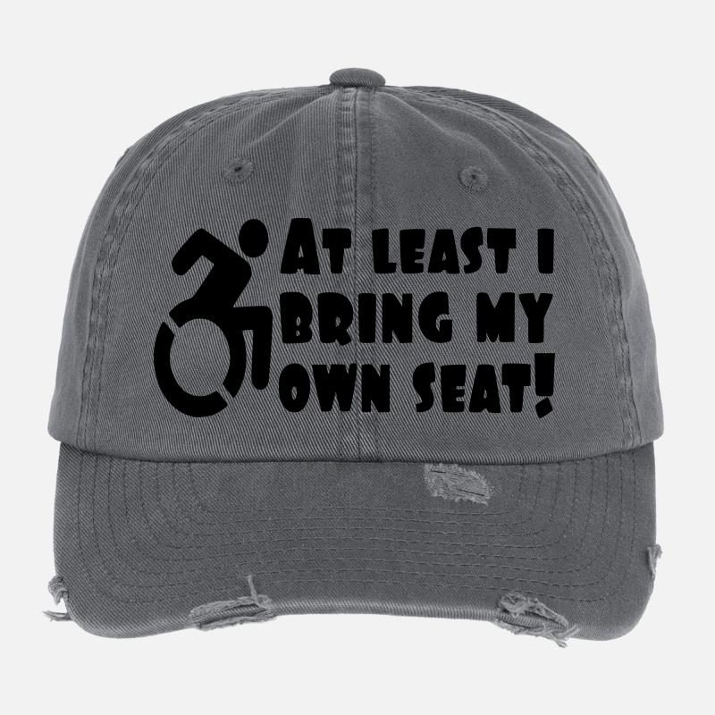 Zumindest bringe ich meinen eigenen Rollstuhl mit # Flexfit Vintage Destroyed Cap