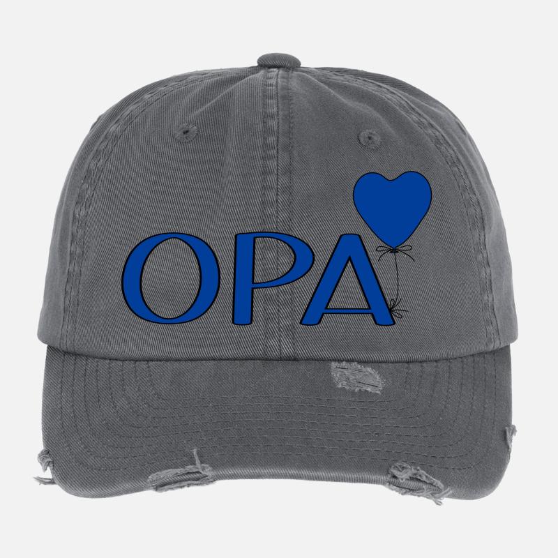 Opa Luftballon Herz Flexfit Vintage Destroyed Cap