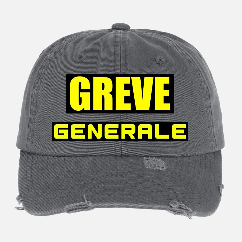 Grève générale Casquette vintage effet usé Flexfit