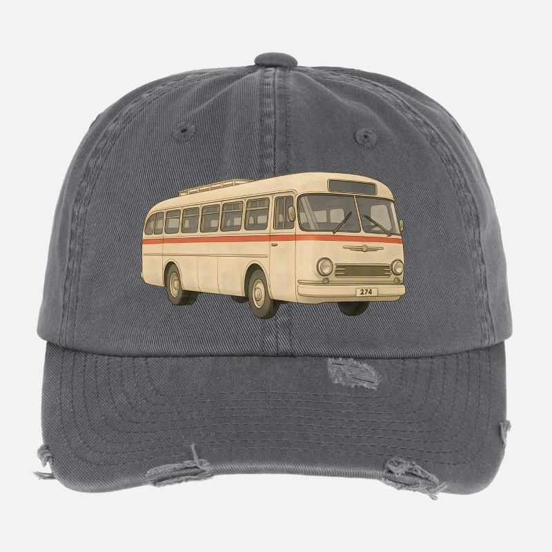 Rollende Erinnerung im Retrolook - Flexfit Vintage Destroyed Cap - Dunkelgrau