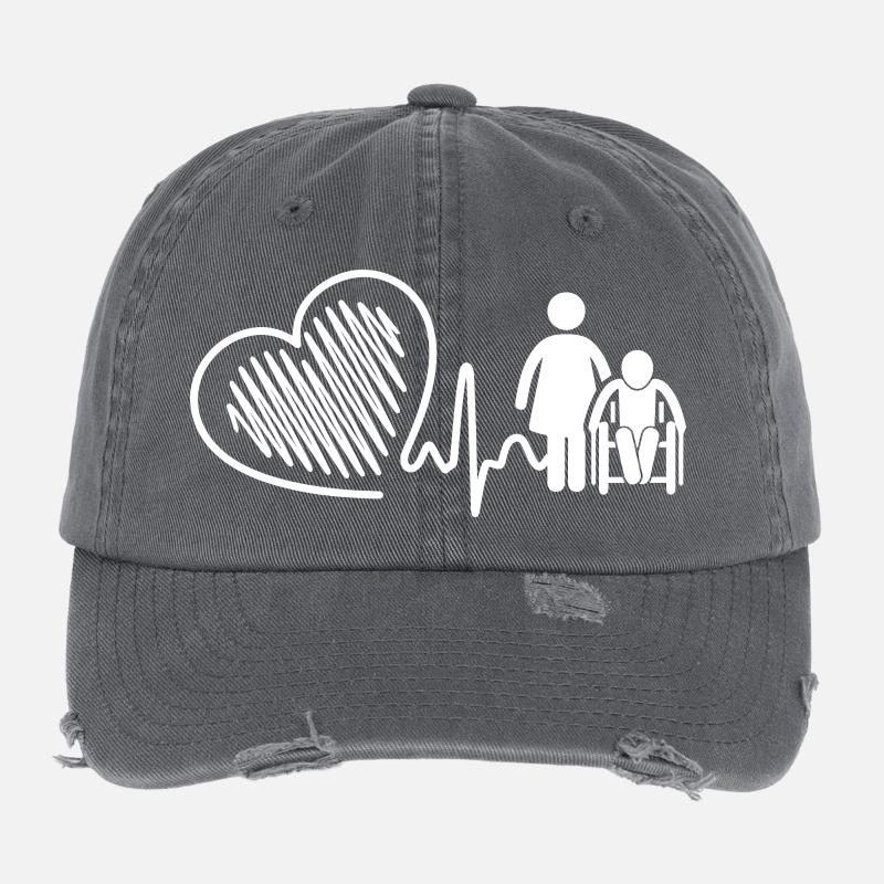 Nursing Aide Heartbeat Flexfit Vintage Destroyed Cap