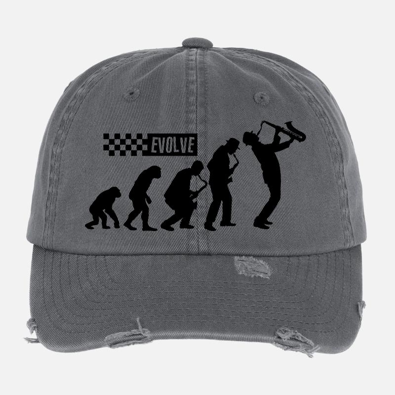 Evolution des Ska – Britisches 2 Tone Musikdesign Flexfit Vintage Destroyed Cap
