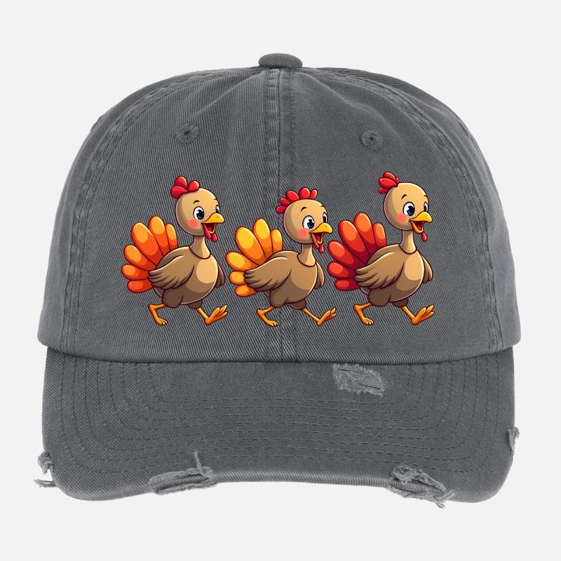 Bébé dinde de Thanksgiving Casquette vintage effet usé Flexfit