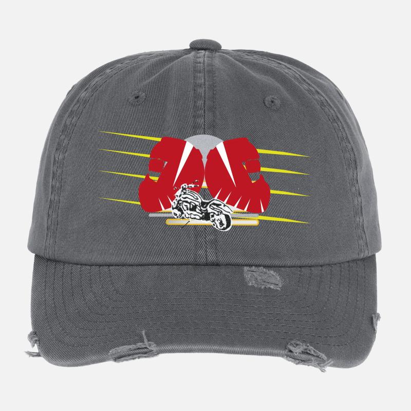 Motorcycle Helmet Flexfit Vintage Destroyed Cap