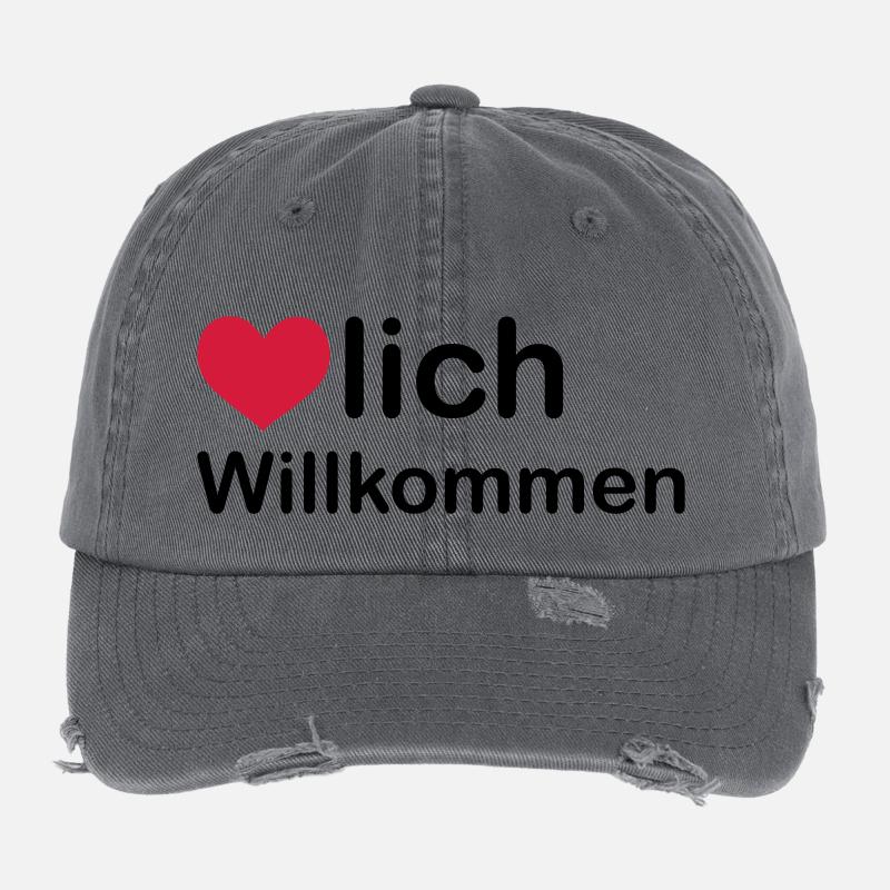 herzlich willkommen Flexfit Vintage Destroyed Cap