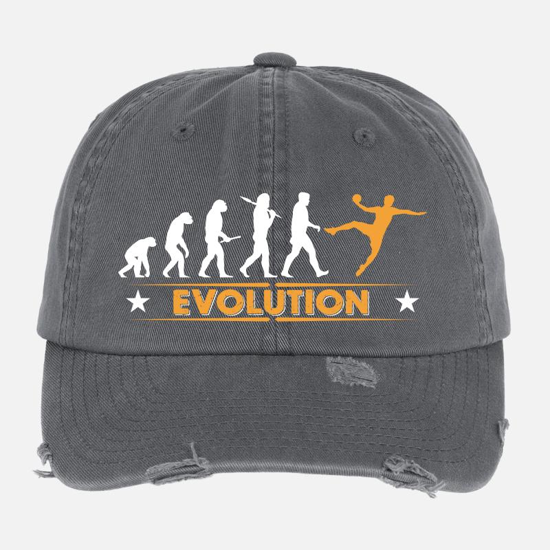 Handball Evolution - orange/weiss Casquette vintage effet usé Flexfit