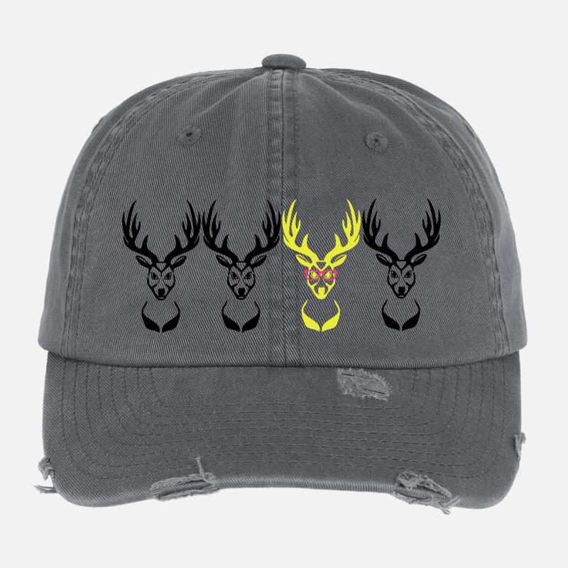 Be different! Hirschkopf Nerd Geek 3c Flexfit Vintage Destroyed Cap