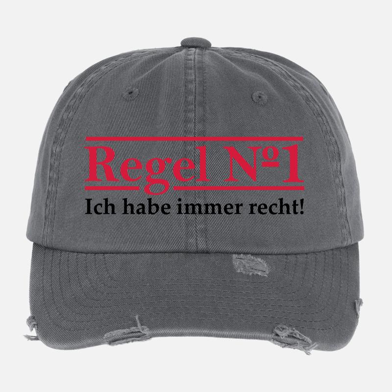 Rule # 1 I'm always right. Flexfit Vintage Destroyed Cap