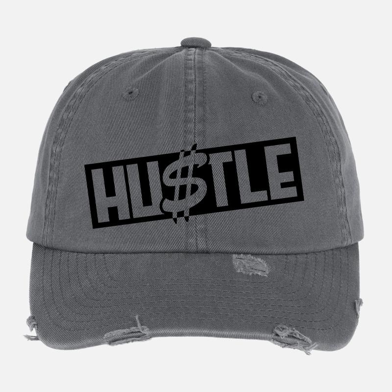 hustle_go1 Flexfit Vintage Destroyed Cap