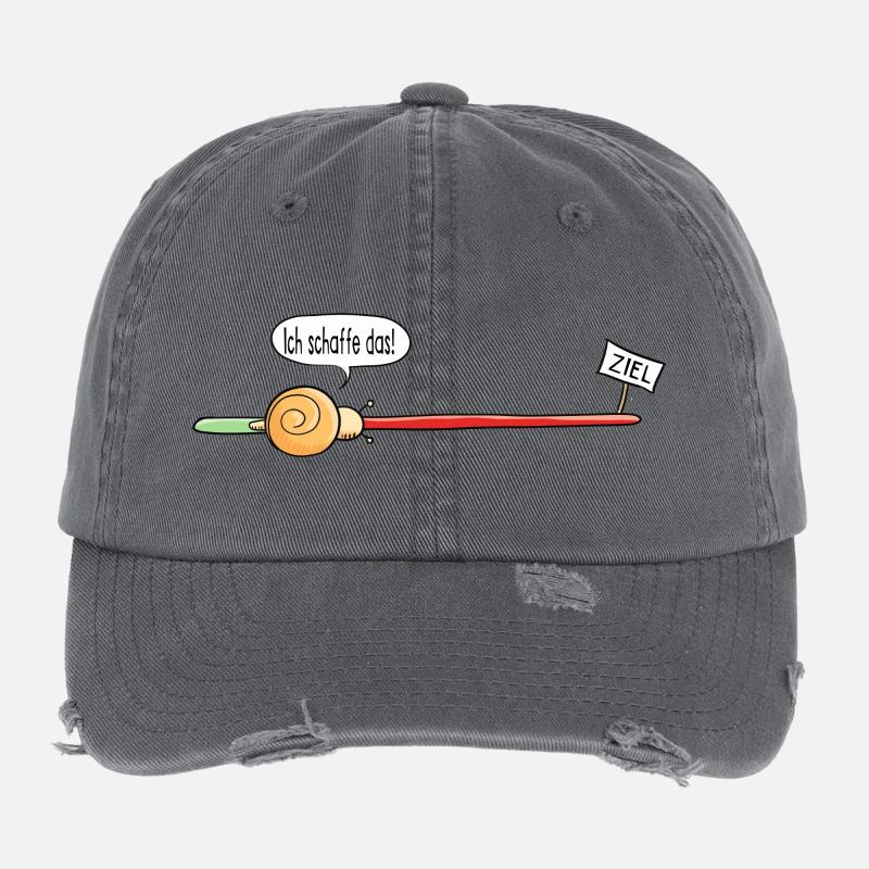 Der Weg ist das Ziel - Schnecke - Comic - Geschenk Flexfit Vintage Destroyed Cap