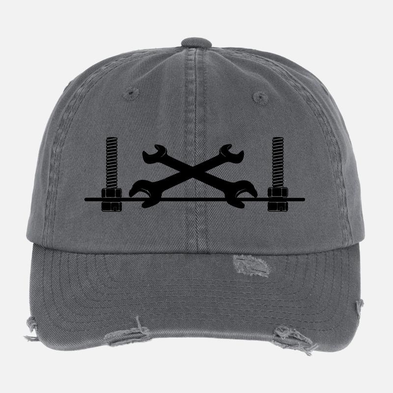 Logo du mécanicien Casquette vintage effet usé Flexfit
